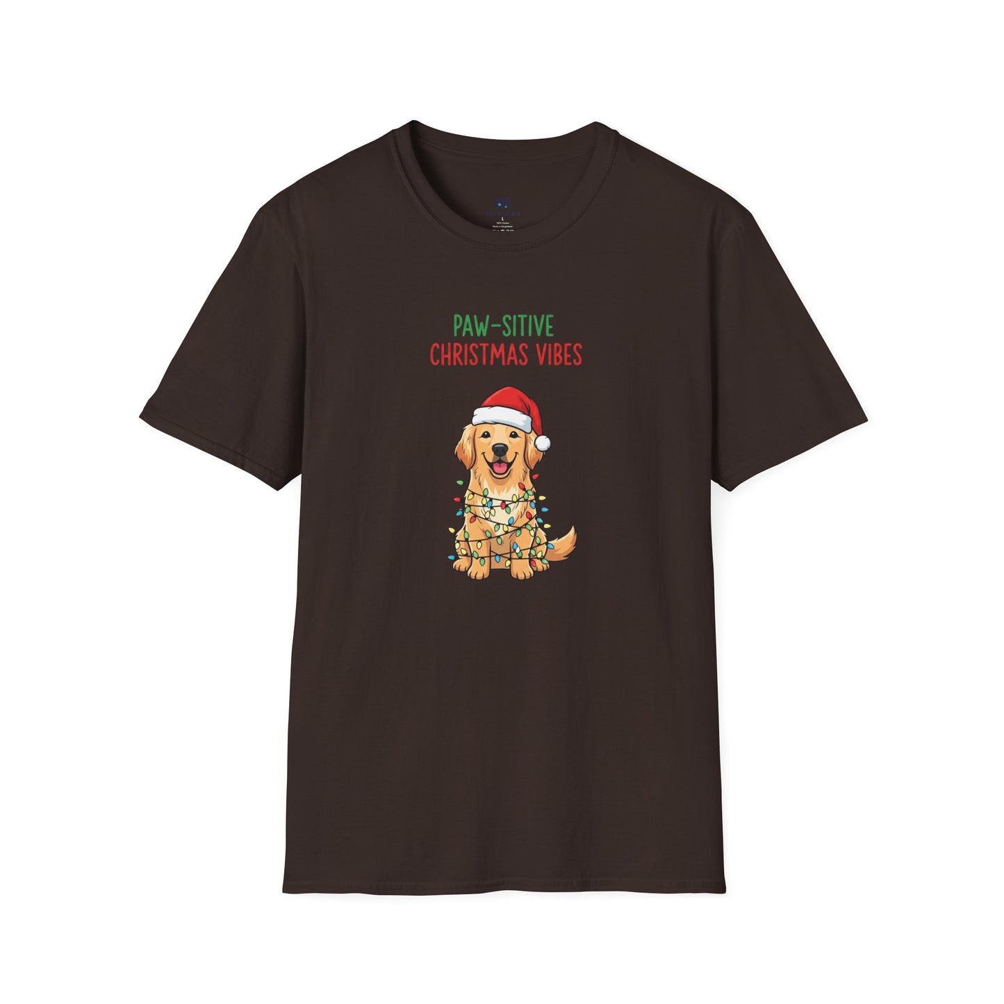 "Paw-sitive Christmas Vibes" Holiday Dog T-Shirt