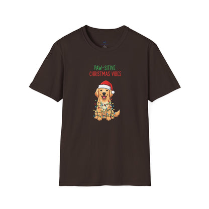 "Paw-sitive Christmas Vibes" Holiday Dog T-Shirt