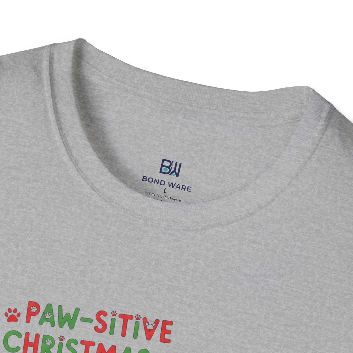 Adorable "Paw-sitive Christmas Vibes" Pup Tee