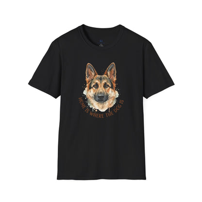 "Home is Where the Dog Is" Watercolor GSD T-Shirt