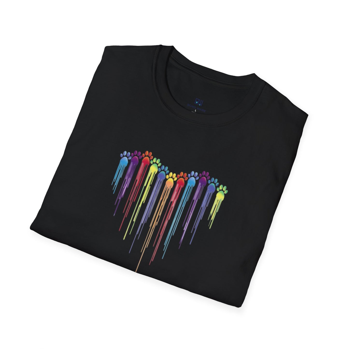 Rainbow "Paws of Love" Dripping Art Tee