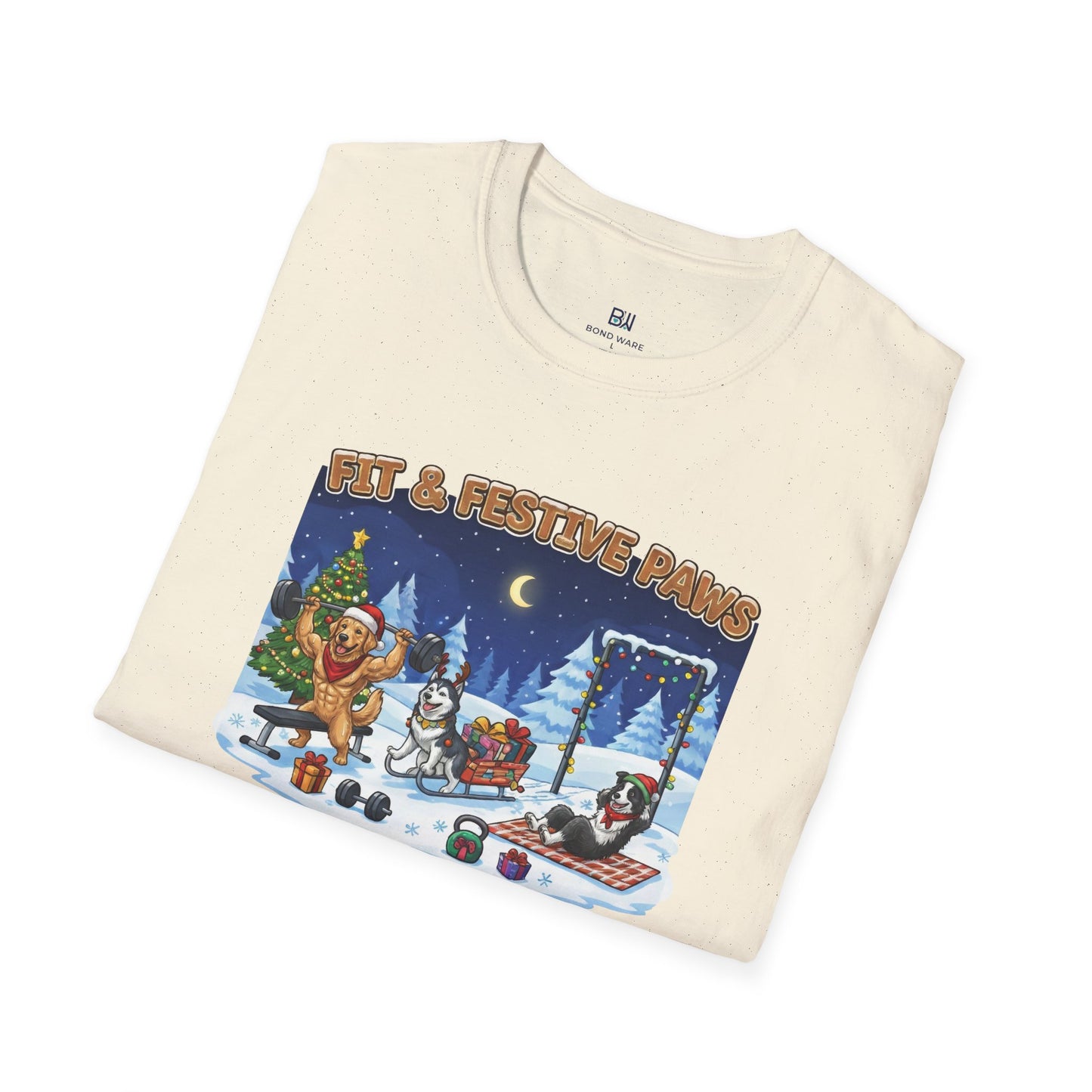 Merry Liftmas Fit & Festive Paws Dog Gym Holiday T-Shirt