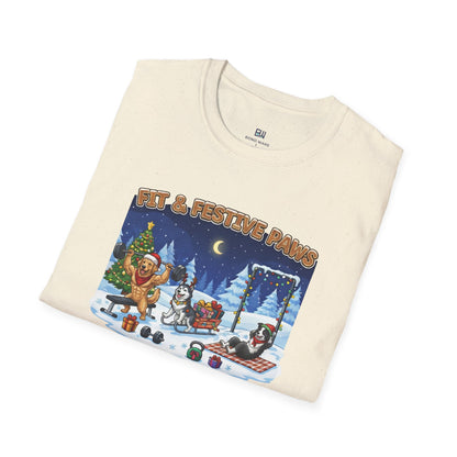 Merry Liftmas Fit & Festive Paws Dog Gym Holiday T-Shirt