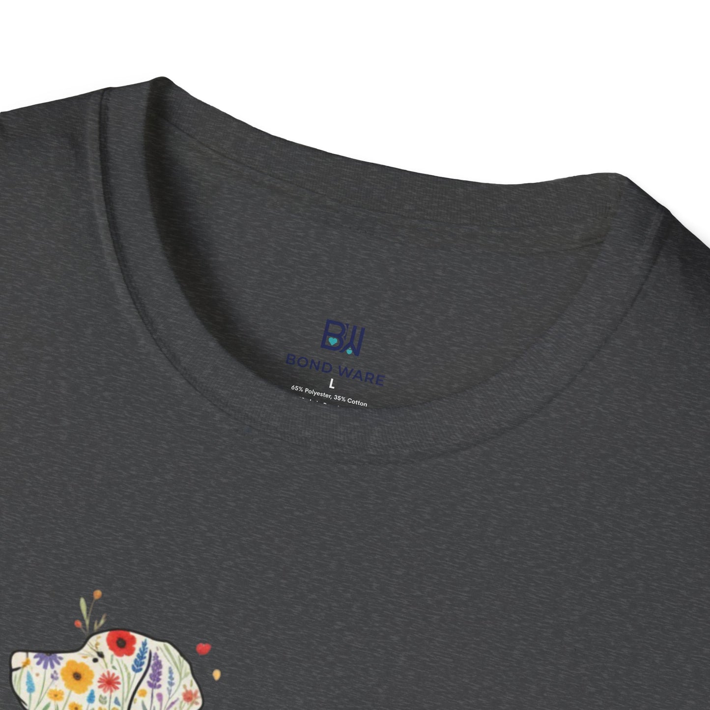 "Dog in Bloom" Floral Art T-Shirt