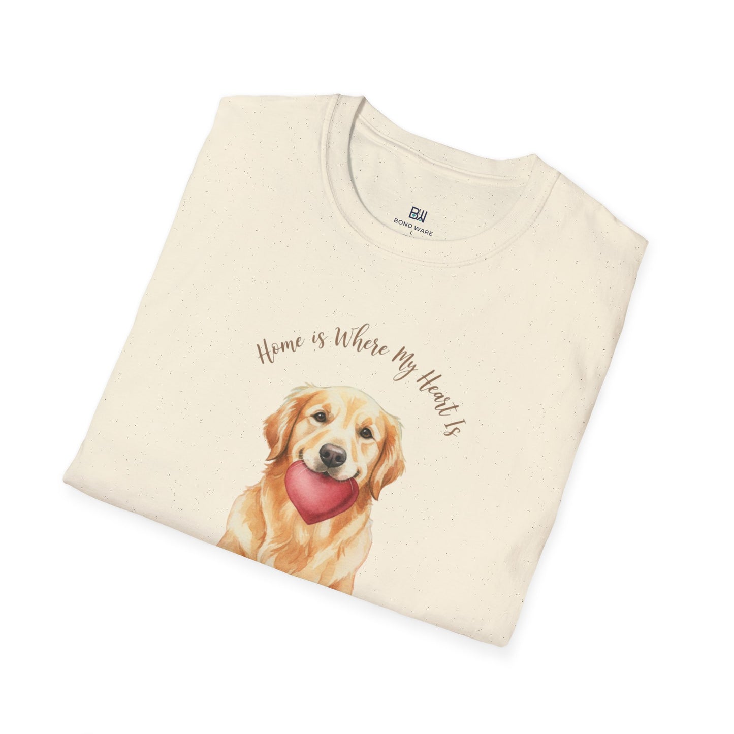 Watercolor Golden Retriever Heart Graphic Tee
