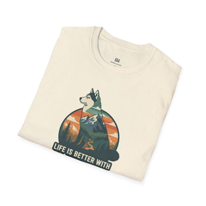 Retro "Life Is Better With My Husky" T-Shirt