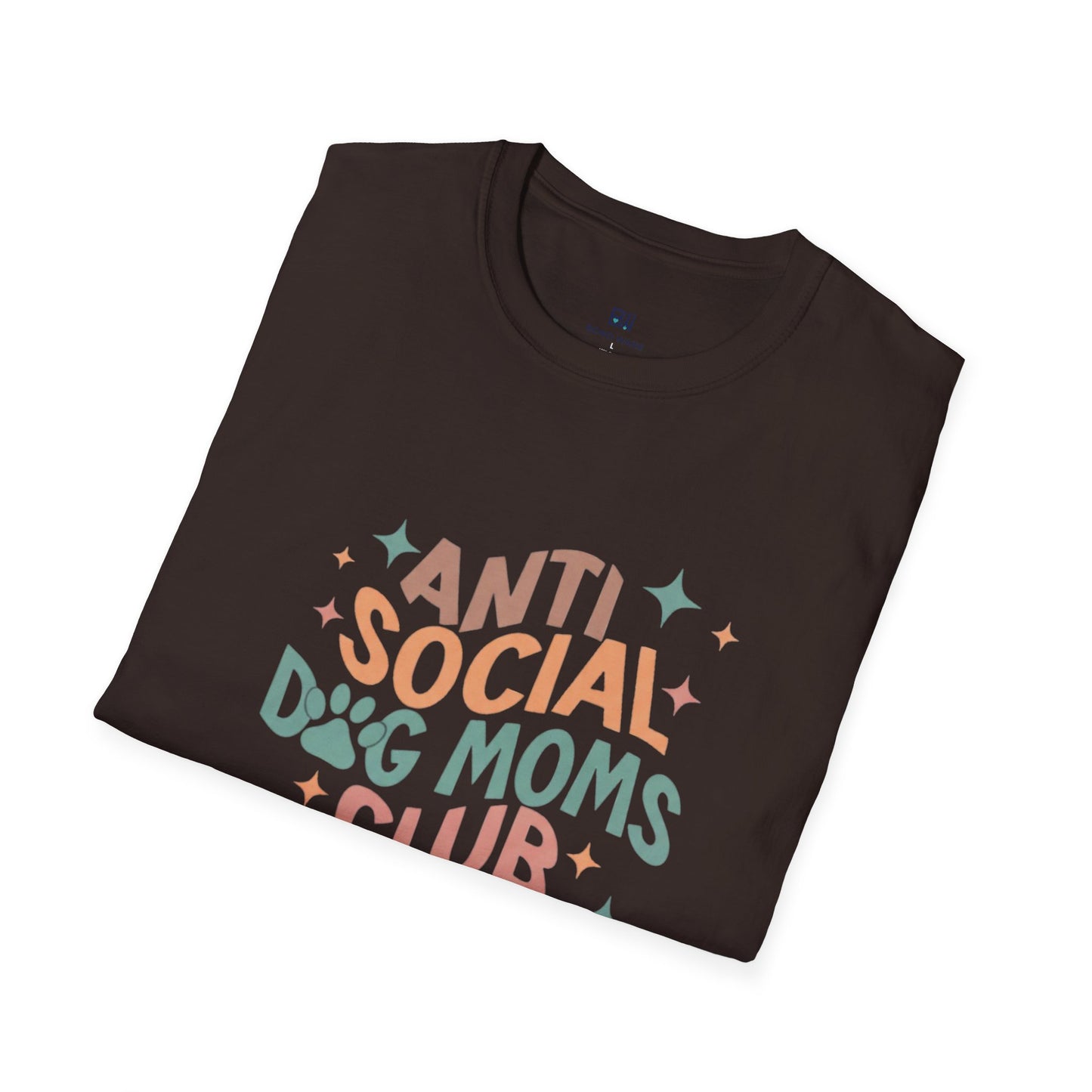 Anti Social Dog Moms Club" Retro T-Shirt