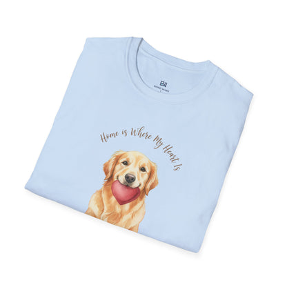 Watercolor Golden Retriever Heart Graphic Tee
