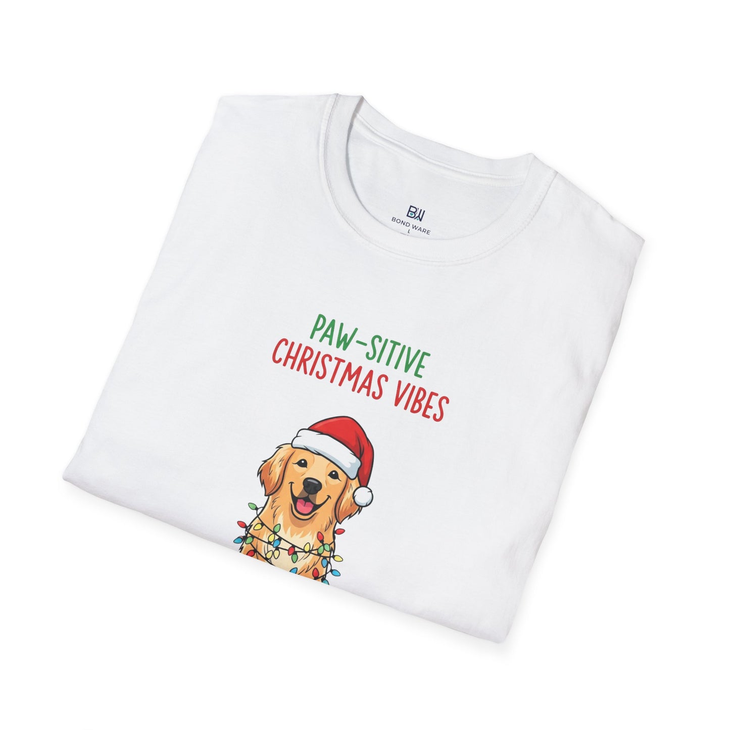 "Paw-sitive Christmas Vibes" Holiday Dog T-Shirt