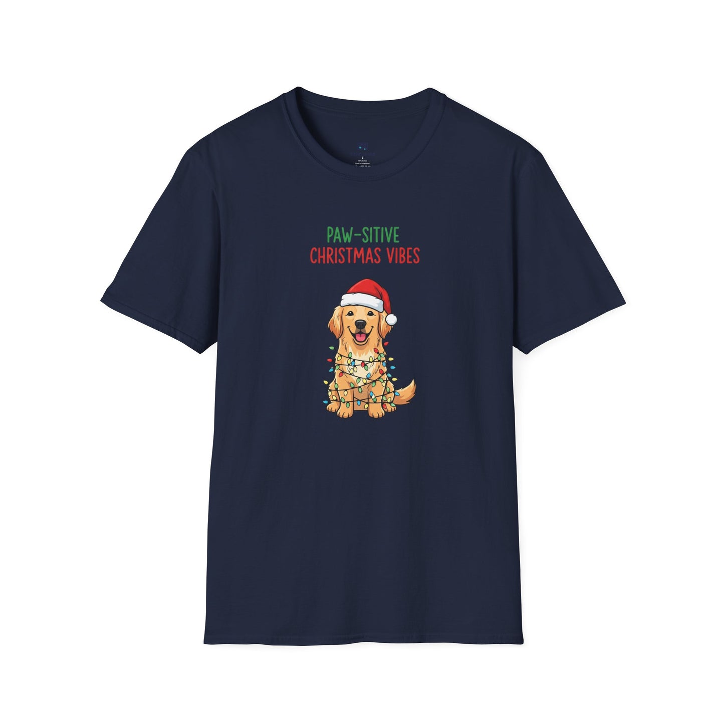 "Paw-sitive Christmas Vibes" Holiday Dog T-Shirt