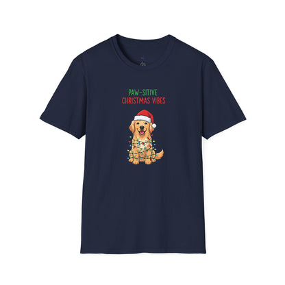 "Paw-sitive Christmas Vibes" Holiday Dog T-Shirt