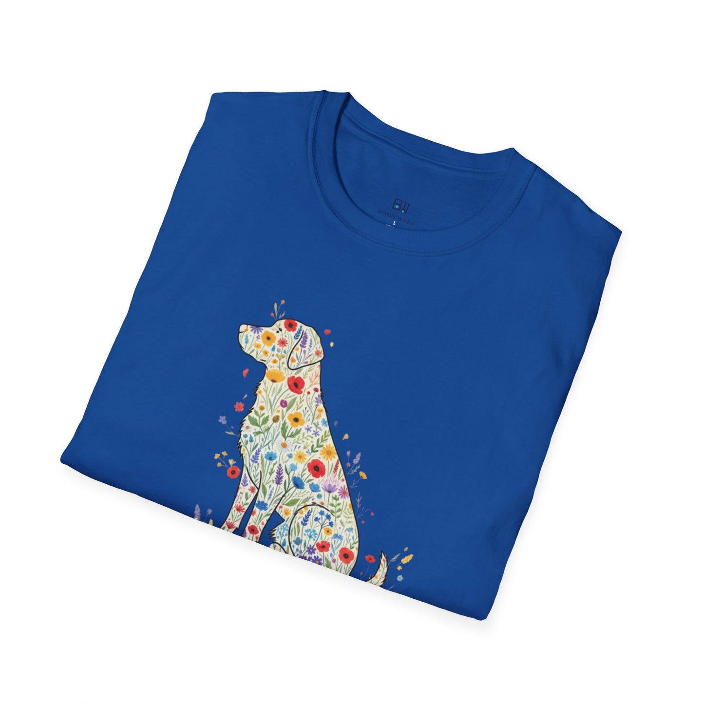 "Dog in Bloom" Floral Art T-Shirt