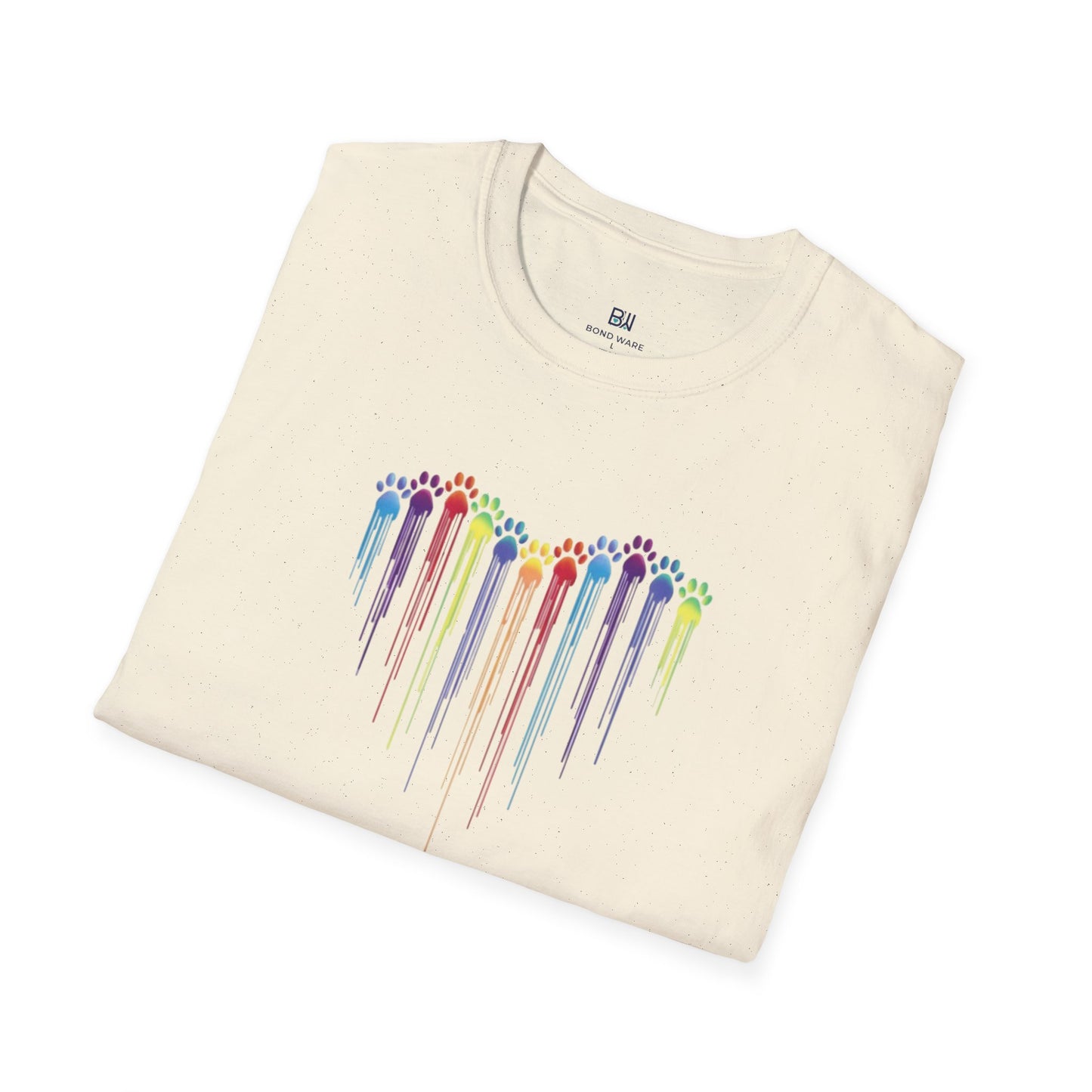 Rainbow "Paws of Love" Dripping Art Tee