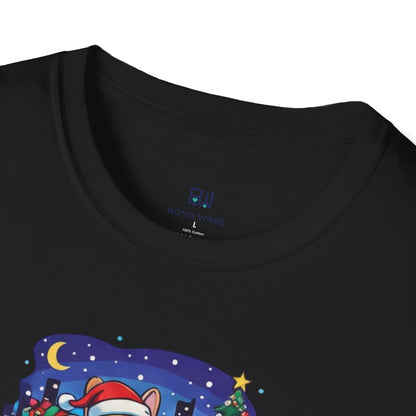 Cute Frenchie & Corgi Christmas Sleigh Ride Dog T-Shirt