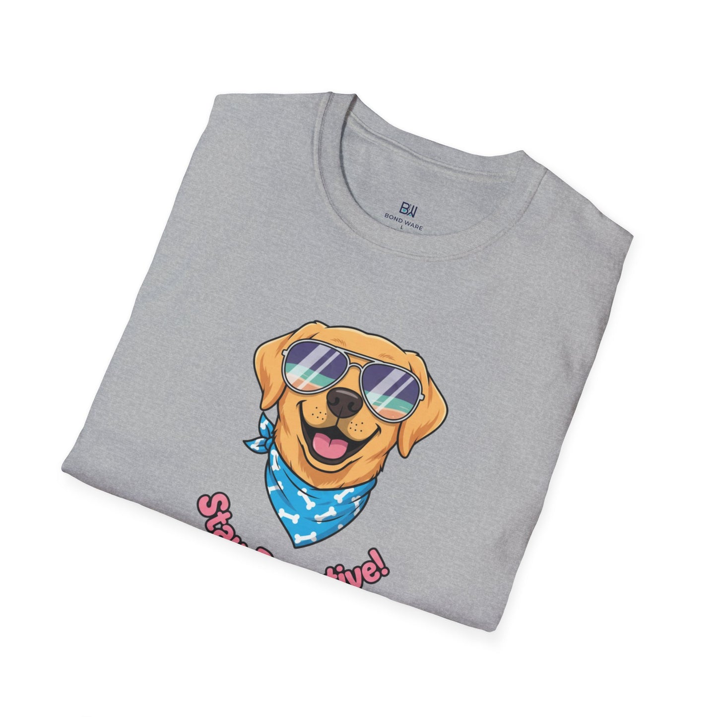 Cool Dog "Stay Pawsitive" Graphic T-Shirt