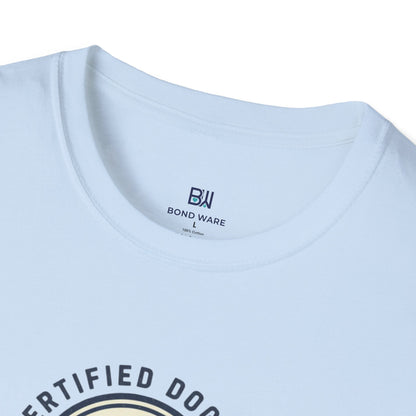 "Certified Dog Dad" Retro-Style Badge T-Shirt