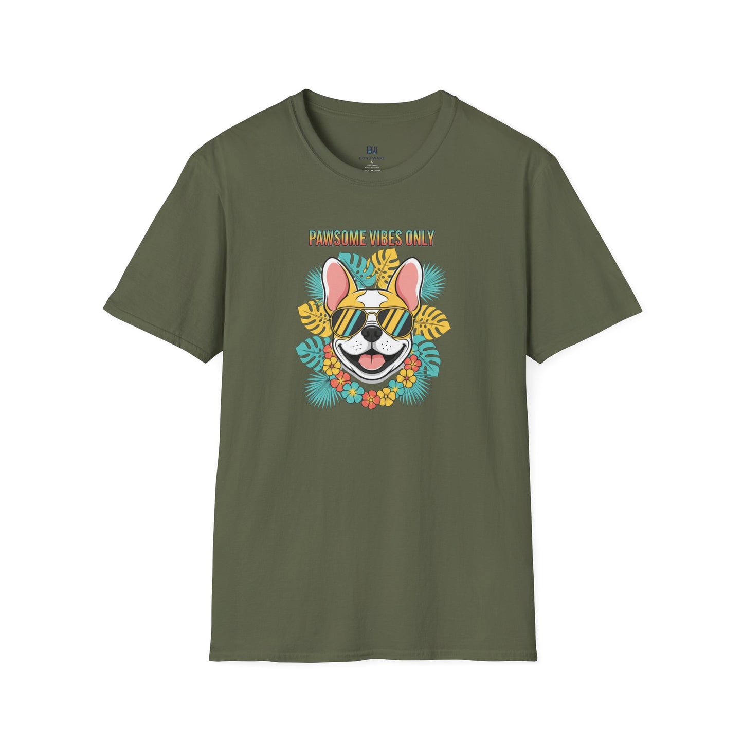 "Pawsome Vibes Only" Summer Frenchie T-Shirt