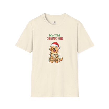 "Paw-sitive Christmas Vibes" Holiday Dog T-Shirt