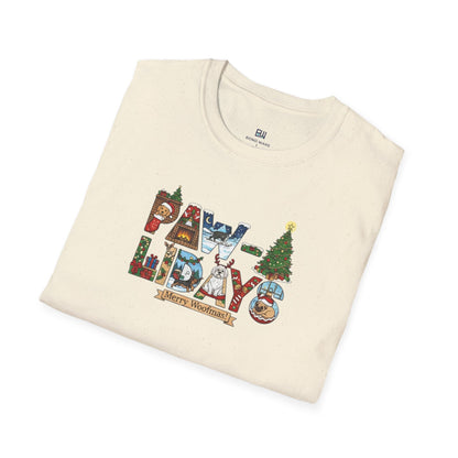 Merry Woofmas Paw-lidays Cute Dog Scenes Xmas Gift T-Shirt