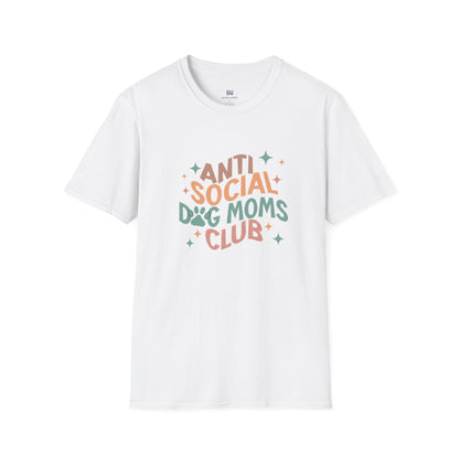 Anti Social Dog Moms Club" Retro T-Shirt