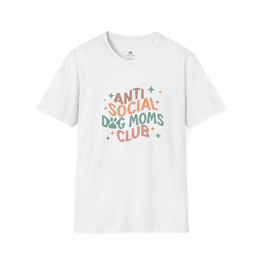 Anti Social Dog Moms Club" Retro T-Shirt
