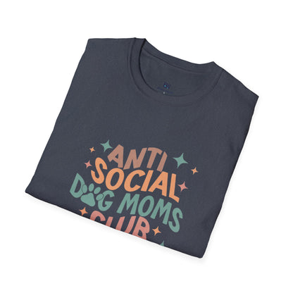 Anti Social Dog Moms Club" Retro T-Shirt