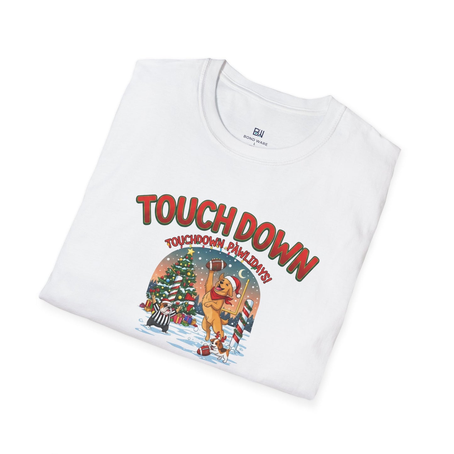 American Football Dog Lover Christmas Holiday T-Shirt