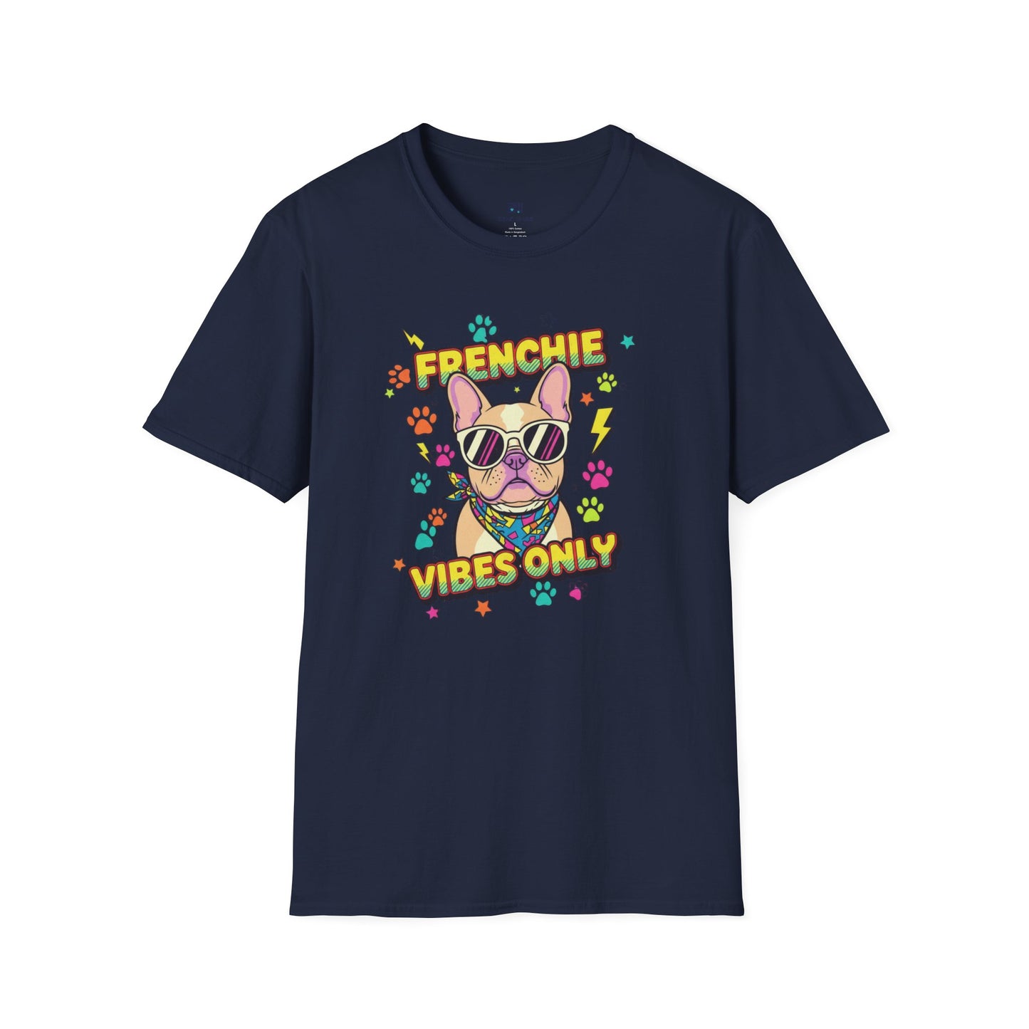 Cool French Bulldog "Vibes Only" T-Shirt