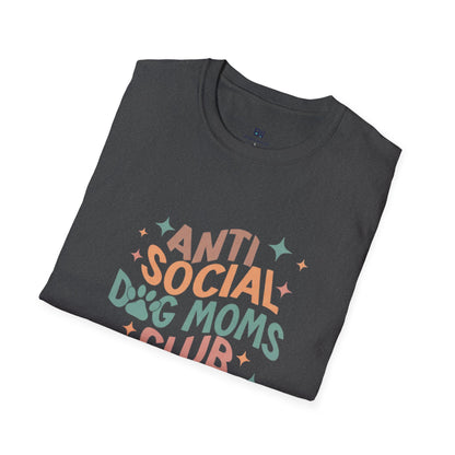 Anti Social Dog Moms Club" Retro T-Shirt