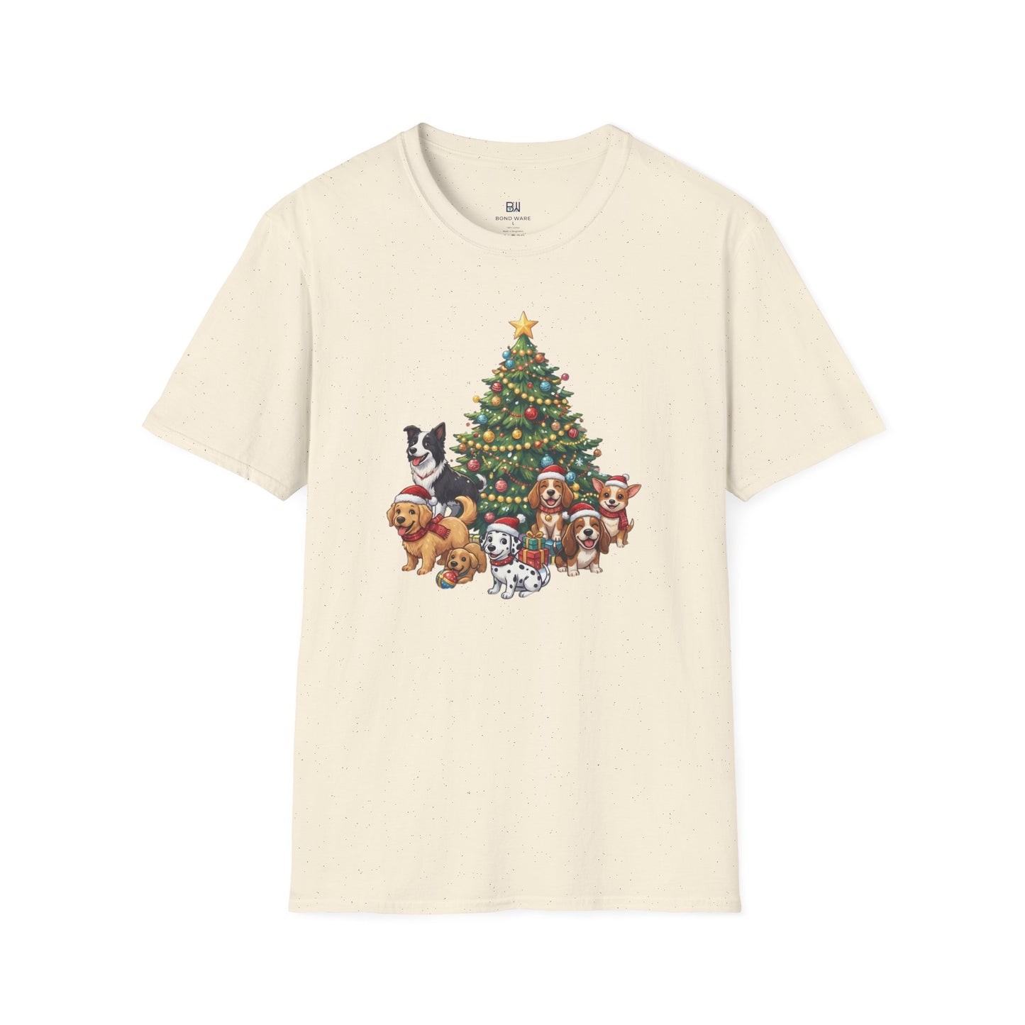 Christmas Dog Squad Tree Santa Hat Holiday T-Shirt