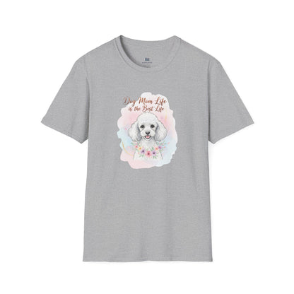 Elegant Poodle "Dog Mom Life" Watercolor T-Shirt