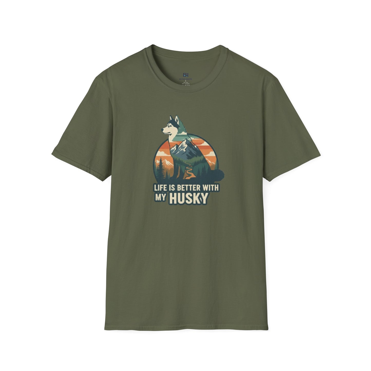 Retro "Life Is Better With My Husky" T-Shirt