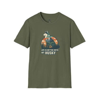 Retro "Life Is Better With My Husky" T-Shirt