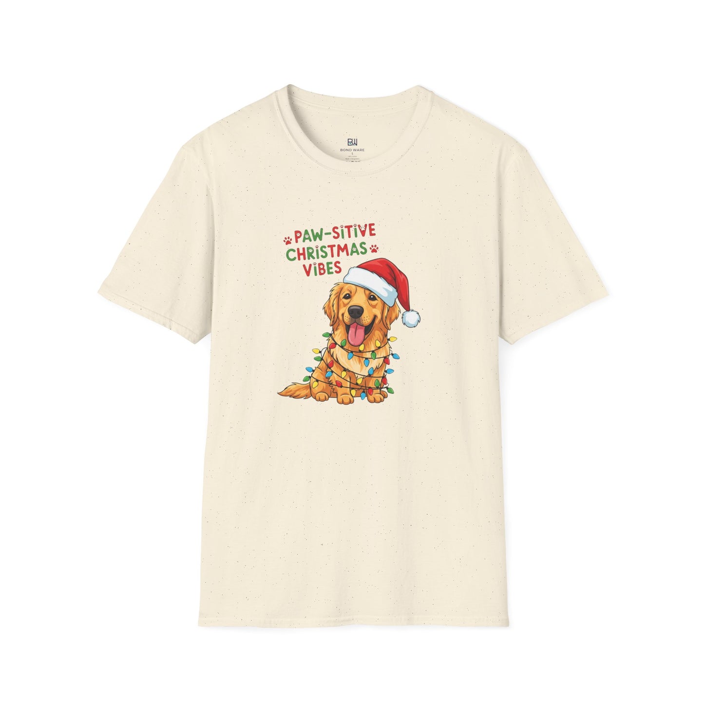Adorable "Paw-sitive Christmas Vibes" Pup Tee