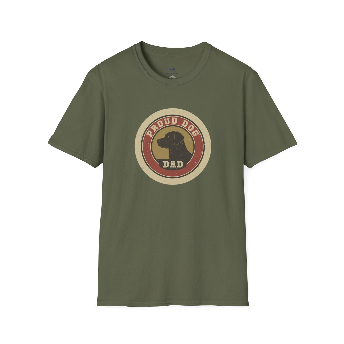 "Proud Dog Dad" Classic Badge Graphic Tee