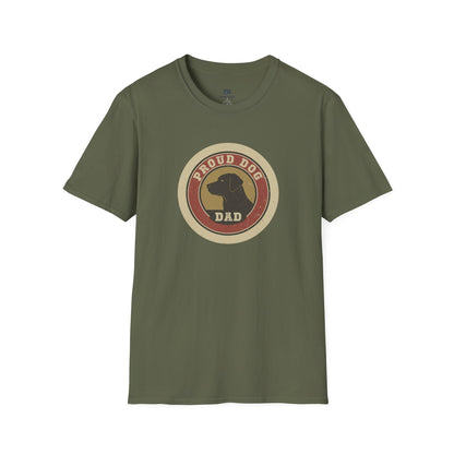 "Proud Dog Dad" Classic Badge Graphic Tee