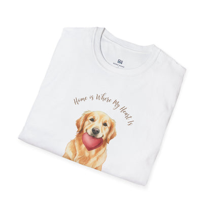 Watercolor Golden Retriever Heart Graphic Tee