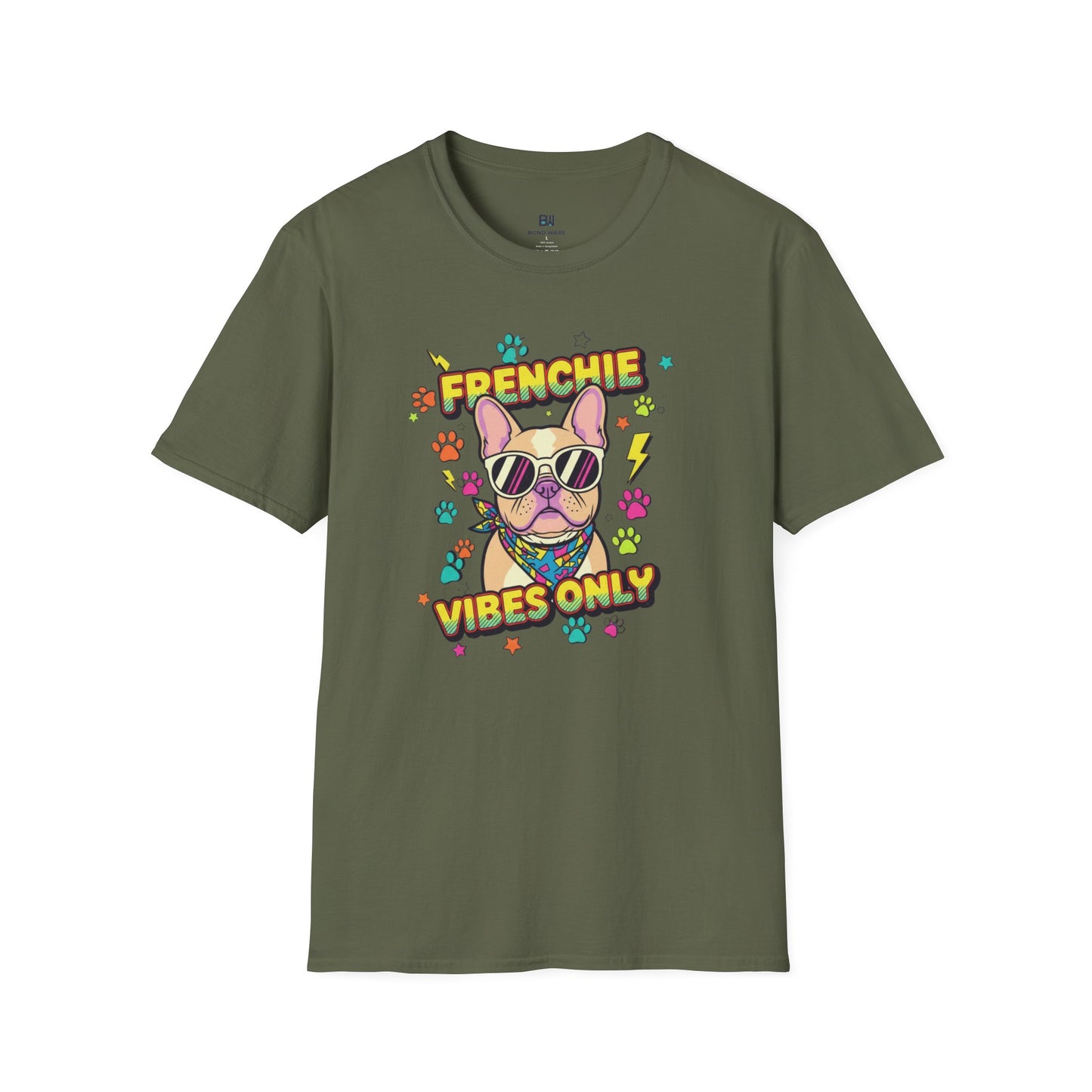 Cool French Bulldog "Vibes Only" T-Shirt