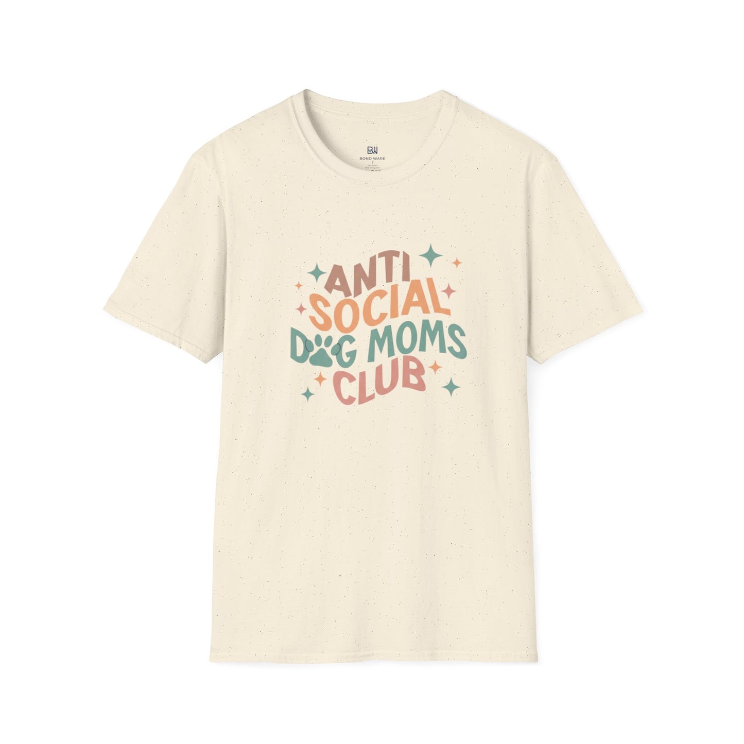 Anti Social Dog Moms Club" Retro T-Shirt