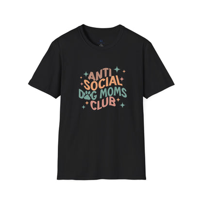 Anti Social Dog Moms Club" Retro T-Shirt