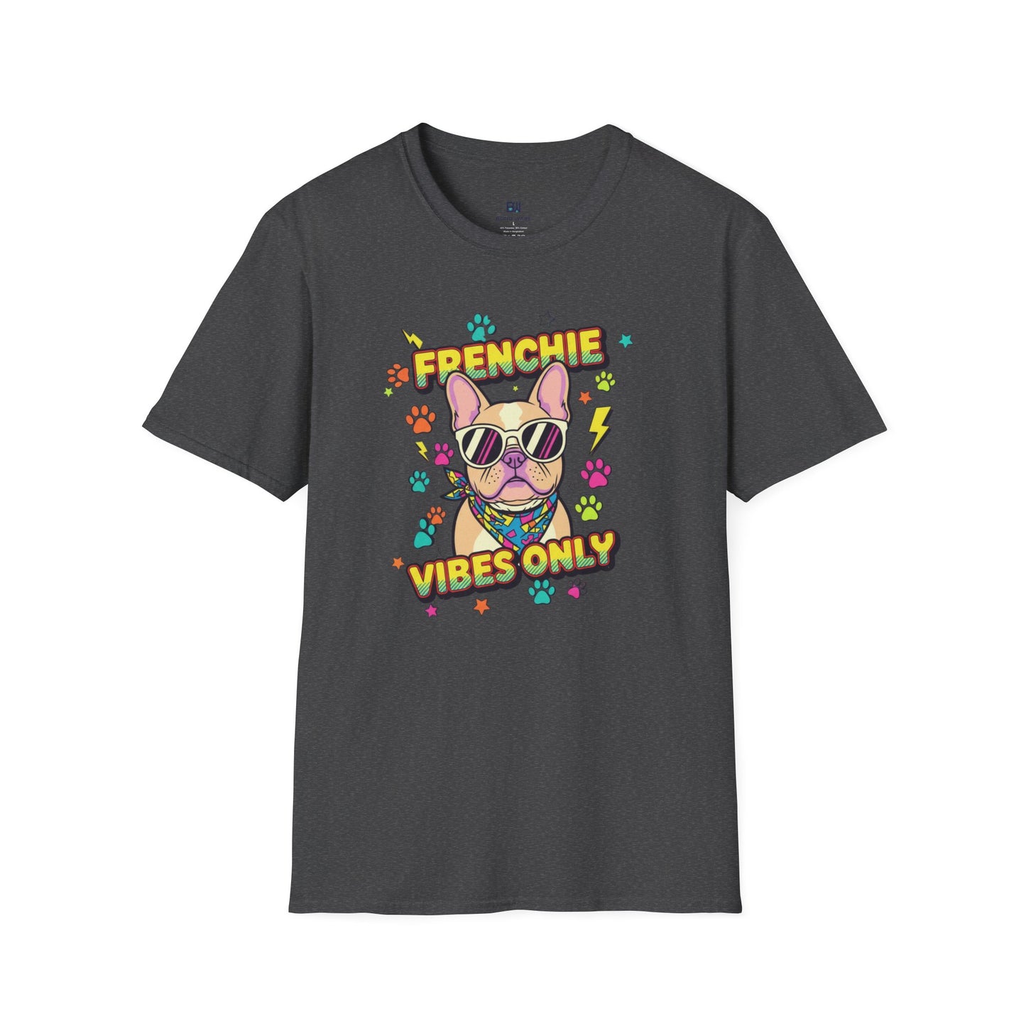 Cool French Bulldog "Vibes Only" T-Shirt