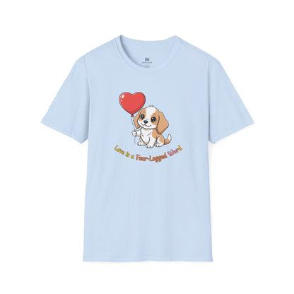 "Love is a Four-Legged Word" Cute Pup Tee
