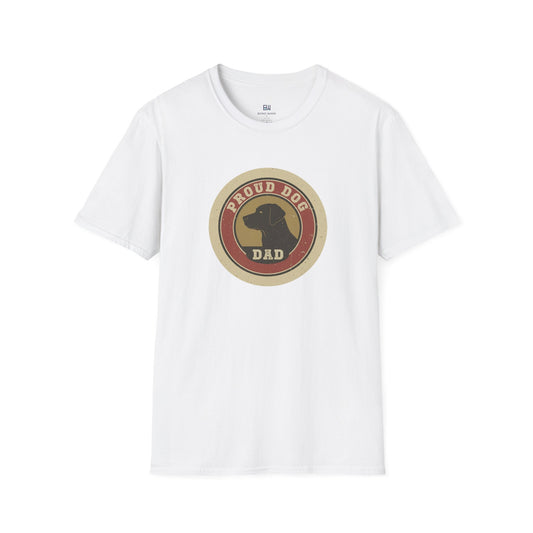 "Proud Dog Dad" Classic Badge Graphic Tee