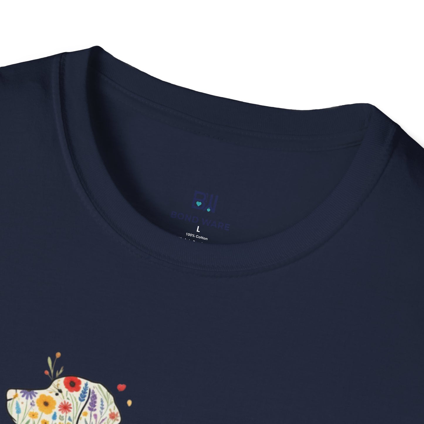 "Dog in Bloom" Floral Art T-Shirt