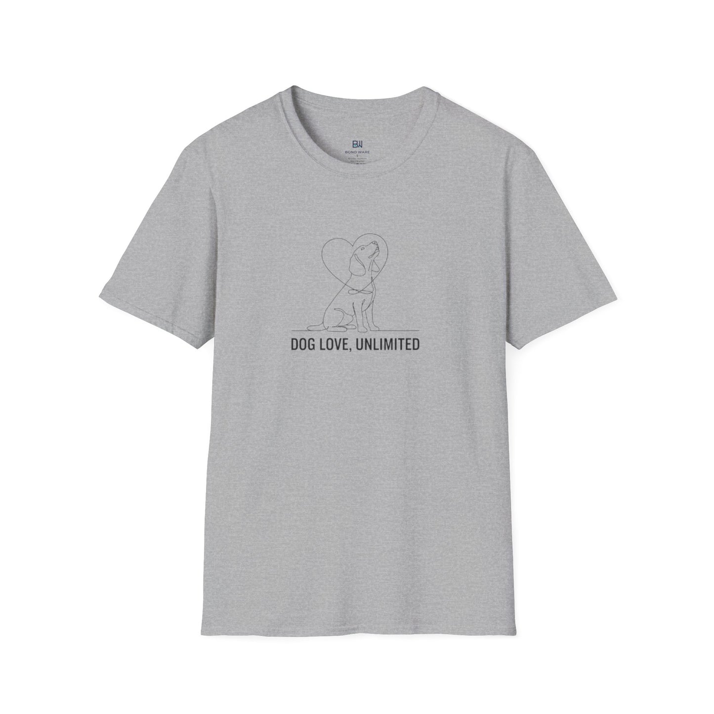 "Dog Love, Unlimited" Minimalist Line Art Tee