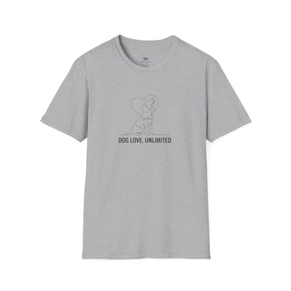 "Dog Love, Unlimited" Minimalist Line Art Tee