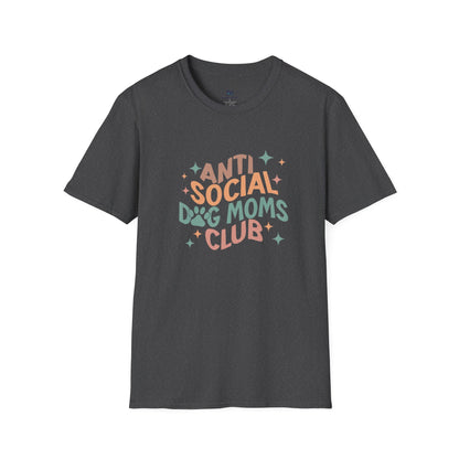 Anti Social Dog Moms Club" Retro T-Shirt