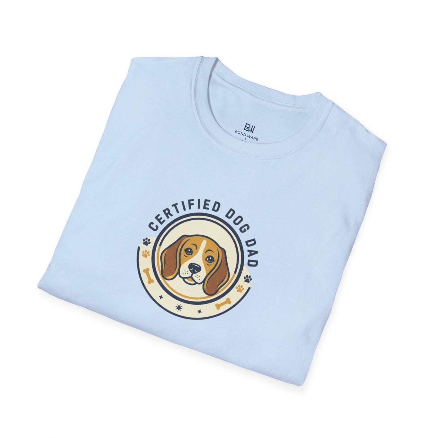 "Certified Dog Dad" Retro-Style Badge T-Shirt