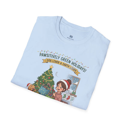 Cute Dog Lover Earth Lover Green Holidays Xmas T-Shirt