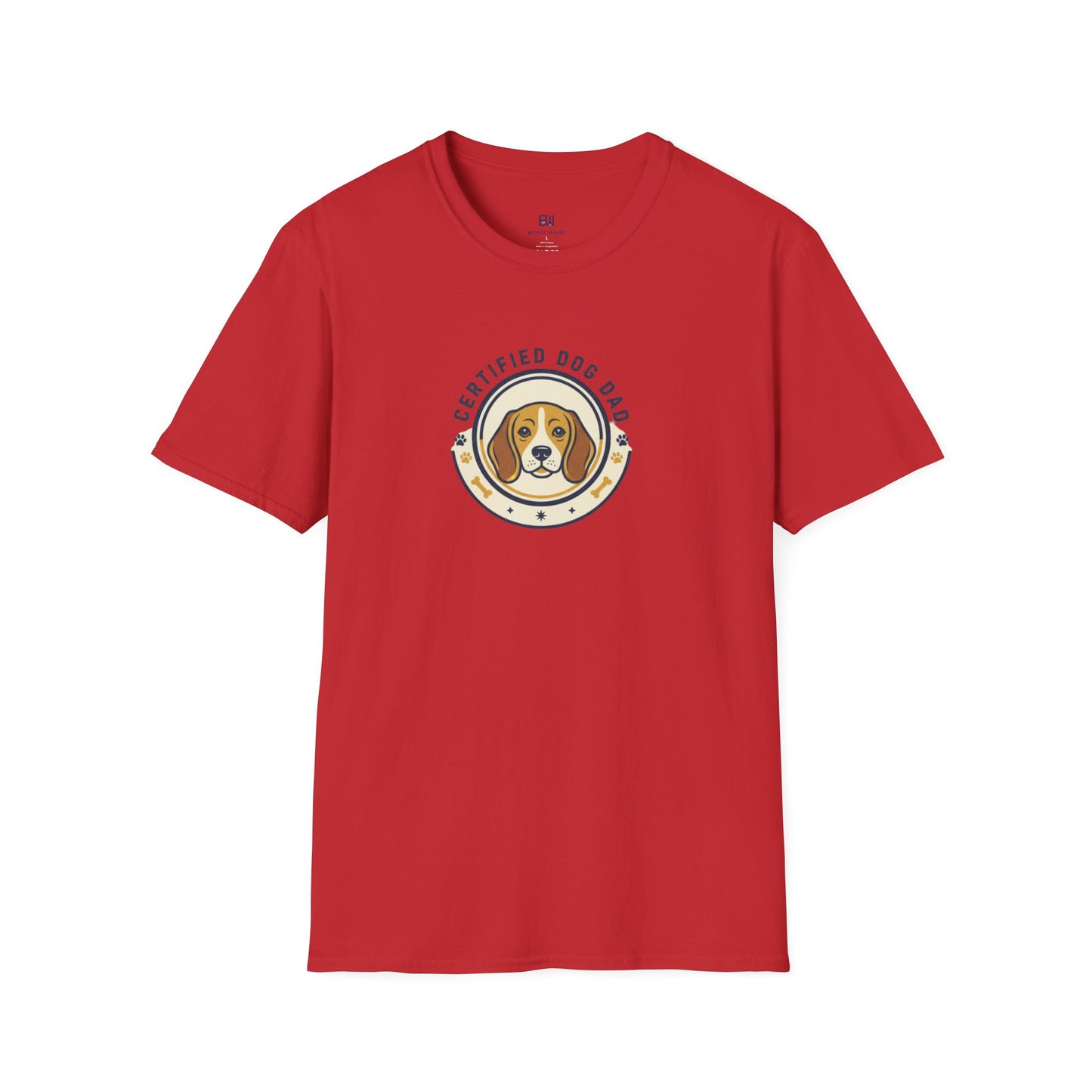 "Certified Dog Dad" Retro-Style Badge T-Shirt
